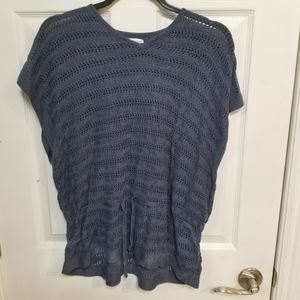 Croft & Barrow Blue Front Tie Knitted Tee (S)